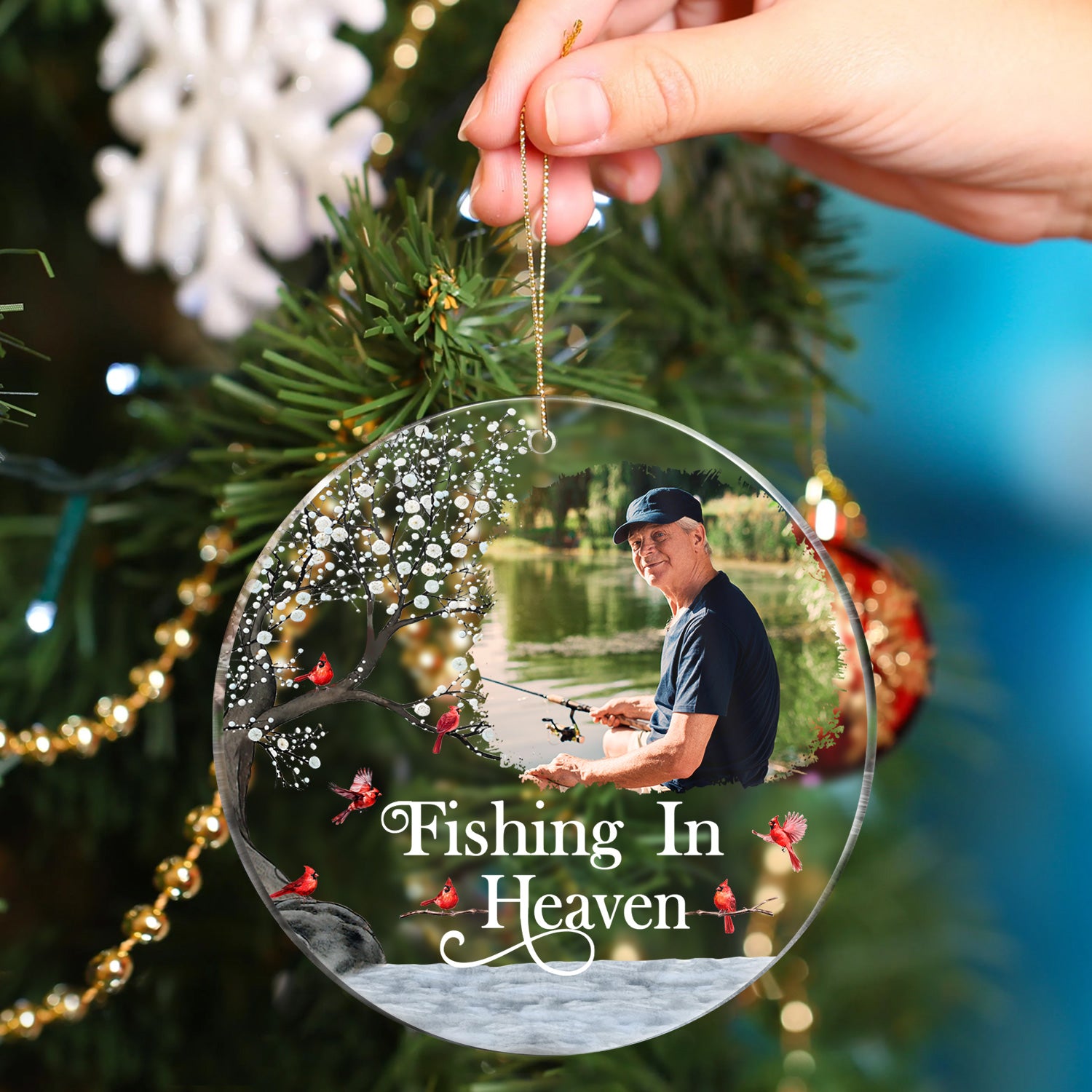 Custom Photo Fishing In Heaven - Memorial Gift For Family, Friends, Si -  Wander Prints™