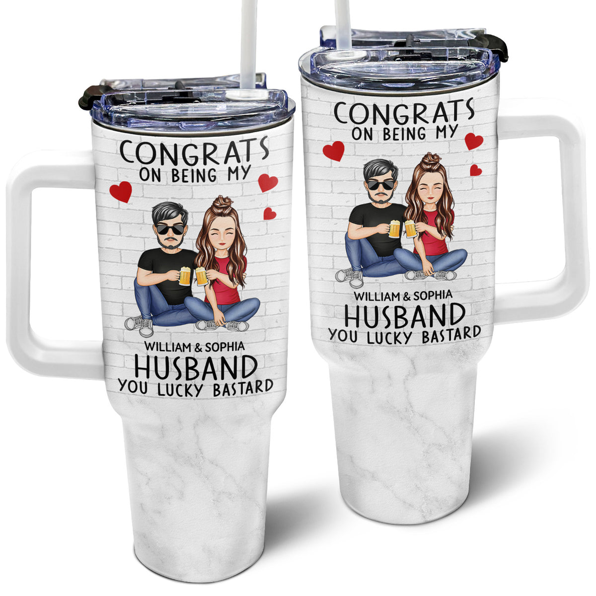 Congrats On Being My Sibling - Personalized 30oz Tumbler With