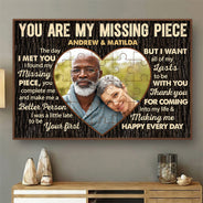 Photo personnalisée « Tu es ma pièce manquante » – Cadeau d'anniversaire pour couple – Affiche personnalisée