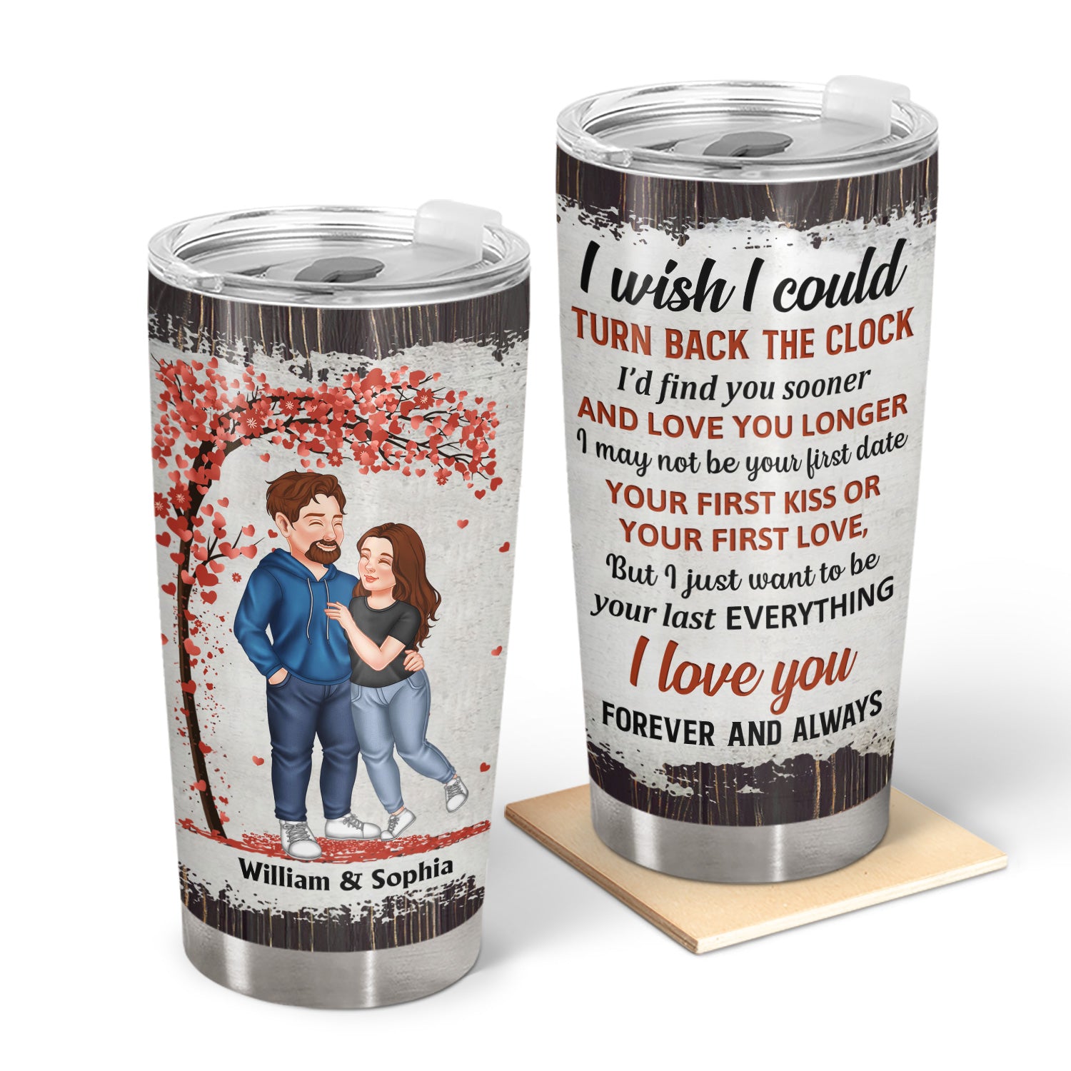 I Wish I Could Turn Back The Clock - Gift For Couples - Personalized Tumbler