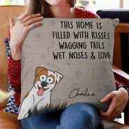 This Home Is Filled With Kisses - Gift For Dog, Cat, Pet Lovers - Personalized Pillow