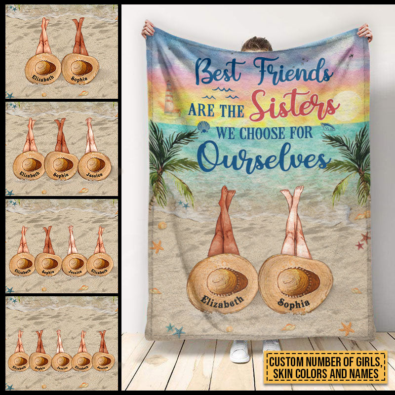 Beach Bestie Choose For Ourselves  Custom Blanket, Bff Blanket, Blanket For Friends, Gift For Friends
