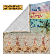 Beach Bestie Choose For Ourselves  Custom Blanket, Bff Blanket, Blanket For Friends, Gift For Friends