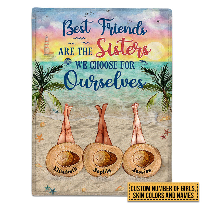 Beach Bestie Choose For Ourselves  Custom Blanket, Bff Blanket, Blanket For Friends, Gift For Friends