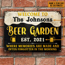 Beer Garden Memories Are Made Custom Classic Metal Signs, Beer Garden Bar, Beer Garden Decorating Ideas
