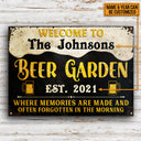 Beer Garden Memories Are Made Custom Classic Metal Signs, Beer Garden Bar, Beer Garden Decorating Ideas