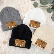 Amoureux des chiens protégés par - Cadeau pour bébé - Bonnet personnalisé avec patch en cuir