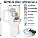 Birth Month Flowers Sketch Girl Bloom Where You're Planted - Personalized 40oz Tumbler With Straw