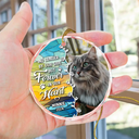 Custom Photo No Longer By Our Side Dog Cat Pet Memorial Heart - Personalized Circle Glass Ornament