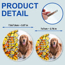 Custom Photo No Longer By Our Side Dog Cat Pet Memorial Heart - Personalized Circle Glass Ornament