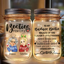 Turban Besties For Life Because Of You I Laugh A Little Harder - Personalized Mason Jar Light