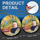 Escalier photo personnalisé Heaven Stairs Je suis toujours avec toi - Ornement en verre rond personnalisé 