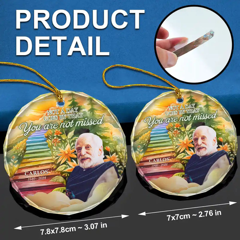 Escalier photo personnalisé Heaven Stairs Je suis toujours avec toi - Ornement en verre rond personnalisé 