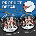 Je serai là pour vous, mes meilleurs amis, mes frères et sœurs - Ornement en verre rond personnalisé 