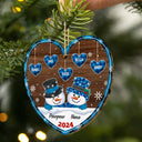 Family, Gift For Grandparents, Gift For Grandma, Gift For Grandpa - Papa Nana Snowman Christmas Grandparents - Personalized Custom Shaped Wooden Ornament