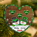 Family, Gift For Grandparents, Gift For Grandma, Gift For Grandpa - Papa Nana Snowman Christmas Grandparents - Personalized Custom Shaped Wooden Ornament