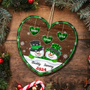 Family, Gift For Grandparents, Gift For Grandma, Gift For Grandpa - Papa Nana Snowman Christmas Grandparents - Personalized Custom Shaped Wooden Ornament