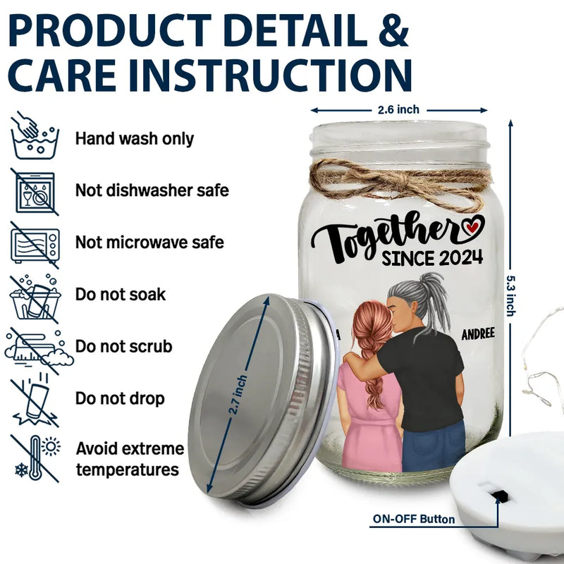 Gift For Couples - Forehead Kissing Couple Our Memories Are Countless Our Love Is Endless - Personalized Mason Jar Light