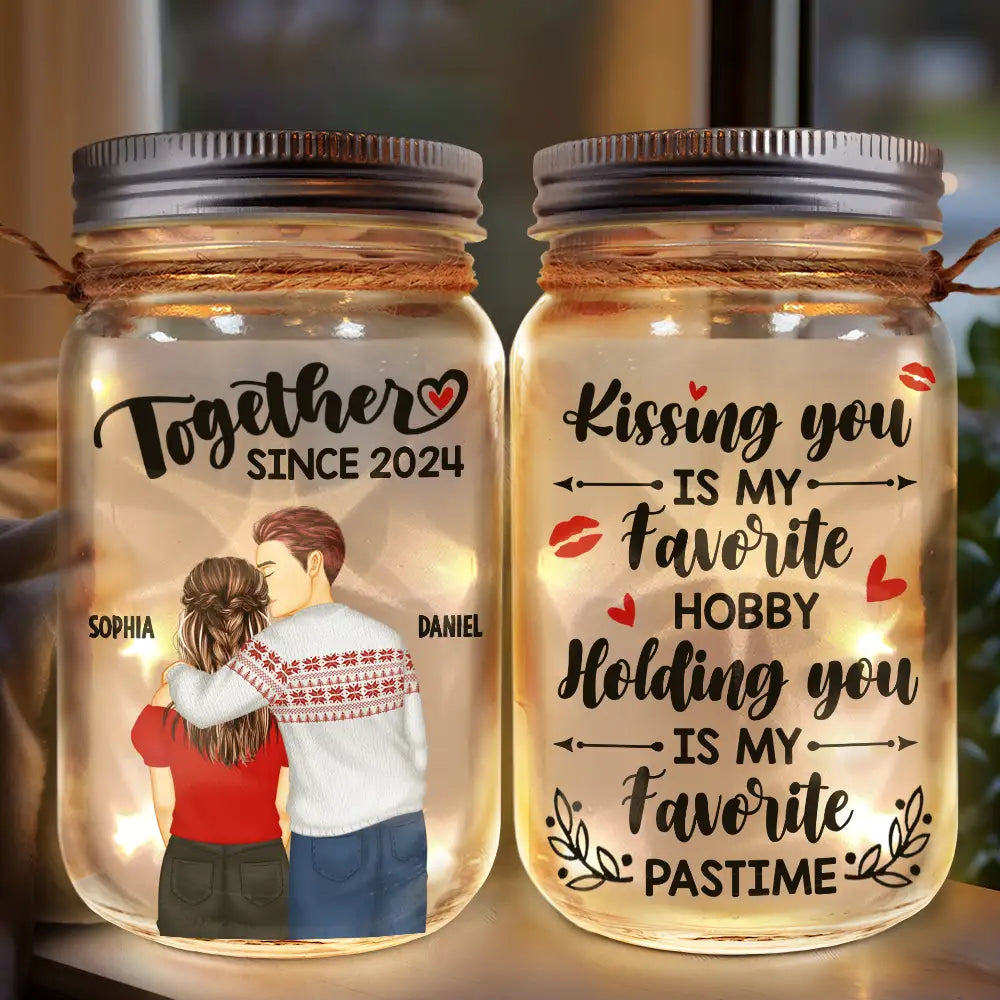 Gift For Couples - Forehead Kissing Couple Our Memories Are Countless Our Love Is Endless - Personalized Mason Jar Light