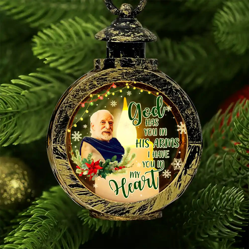 Memorial, Family - Custom Photo Light Of Those Who Are Watching Today From Heaven - Personalized Candlelight Lantern Ornament