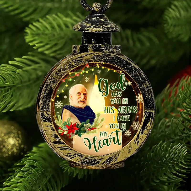 Memorial, Family - Custom Photo Light Of Those Who Are Watching Today From Heaven - Personalized Candlelight Lantern Ornament
