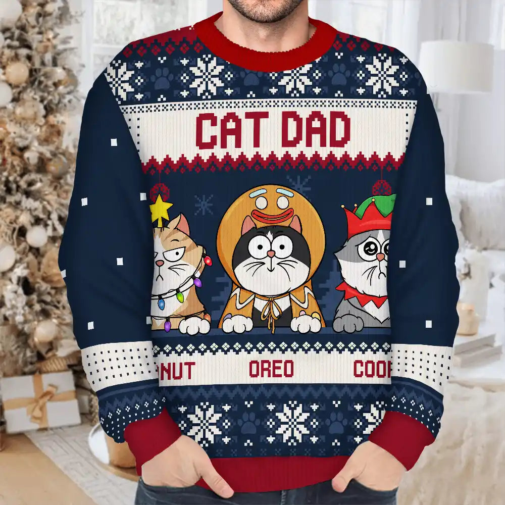 Pet Lovers - Christmas Funny Cat Mom Pet Lover Dog Person - Personalized Unisex Ugly Sweater