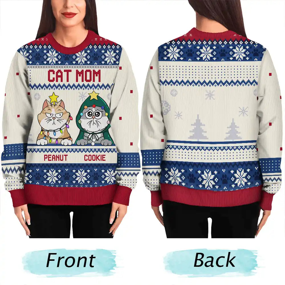 Pet Lovers - Christmas Funny Cat Mom Pet Lover Dog Person - Personalized Unisex Ugly Sweater