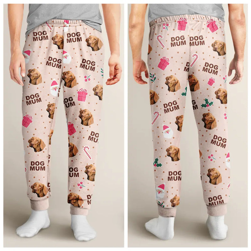 Pet Lovers - Custom Photo Dog Cat Mom Cute Pinky Girly Gift - Personalized Pajama Pants