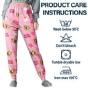 Pet Lovers - Custom Photo Dog Cat Mom Cute Pinky Girly Gift - Personalized Pajama Pants