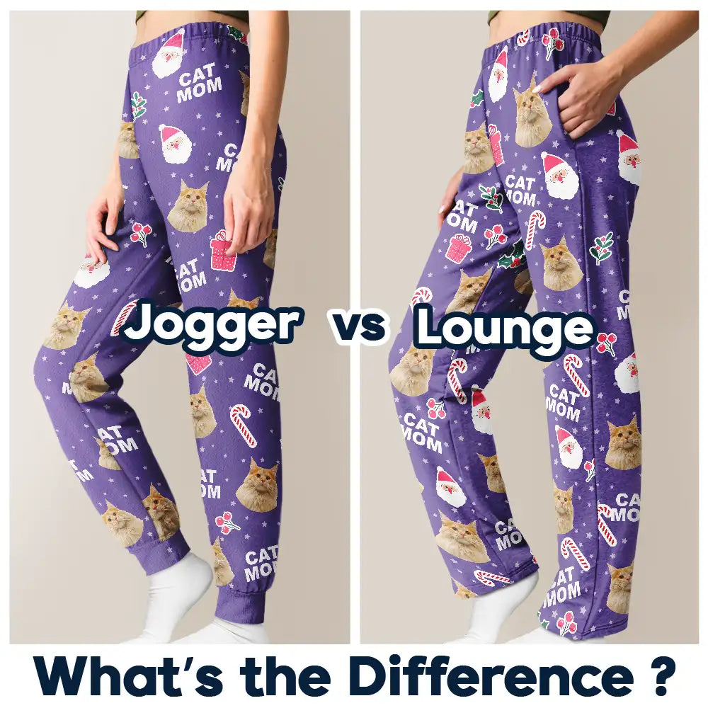 Pet Lovers - Custom Photo Dog Cat Mom Cute Pinky Girly Gift - Personalized Pajama Pants