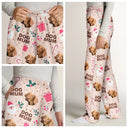 Pet Lovers - Custom Photo Dog Cat Mom Cute Pinky Girly Gift - Personalized Pajama Pants