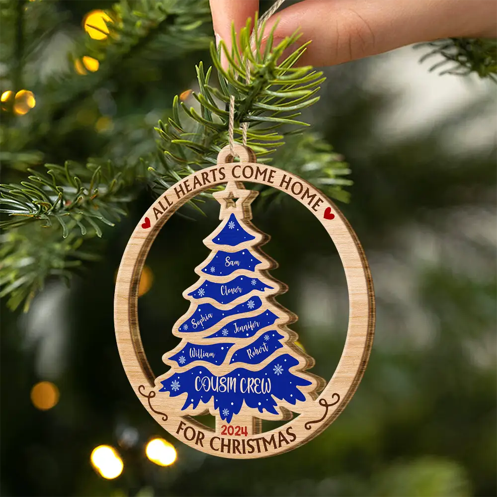 Family - Christmas Tree Family Where Life Begins And Love Never Ends - Personalized Custom Shaped Wooden Ornament