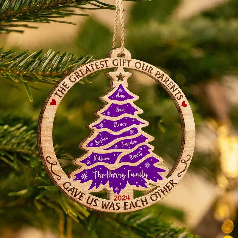 Family - Christmas Tree Family Where Life Begins And Love Never Ends - Personalized Custom Shaped Wooden Ornament
