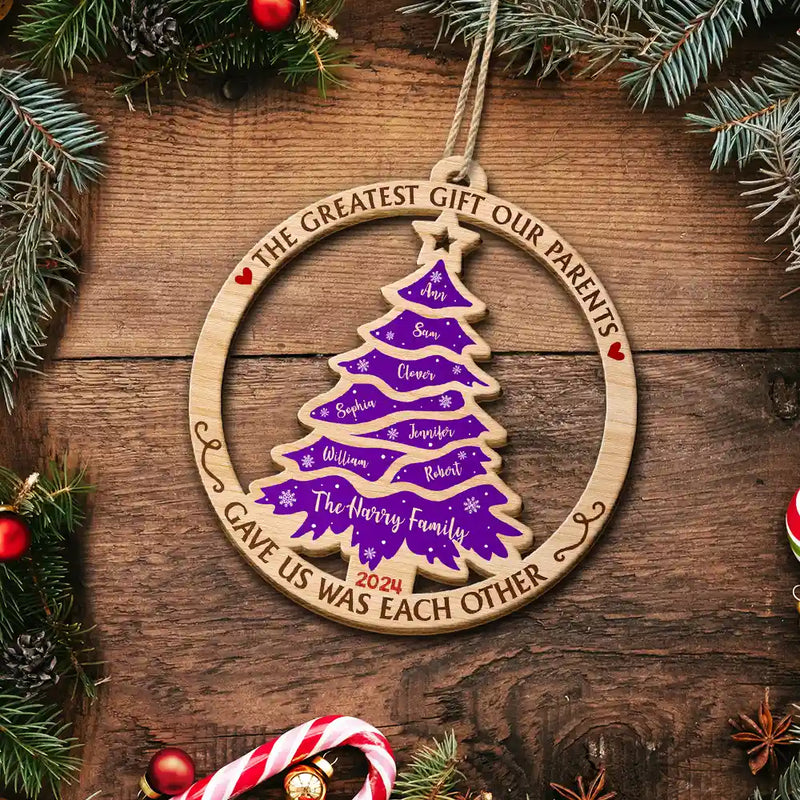 Family - Christmas Tree Family Where Life Begins And Love Never Ends - Personalized Custom Shaped Wooden Ornament