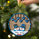 Family, Gift For Grandparents, Gift For Grandma, Gift For Grandpa - Papa Nana Snowman Christmas Grandparents - Personalized 2-Layered Wooden Ornament