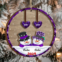 Family, Gift For Grandparents, Gift For Grandma, Gift For Grandpa - Papa Nana Snowman Christmas Grandparents - Personalized 2-Layered Wooden Ornament