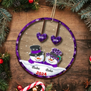 Family, Gift For Grandparents, Gift For Grandma, Gift For Grandpa - Papa Nana Snowman Christmas Grandparents - Personalized 2-Layered Wooden Ornament