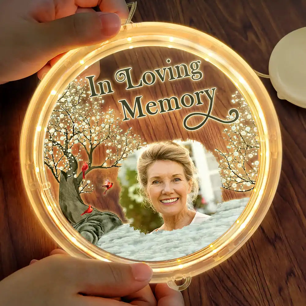 Memorial - Custom Photo Memorial Although You Cannot See Me - Personalized LED Pendant Light