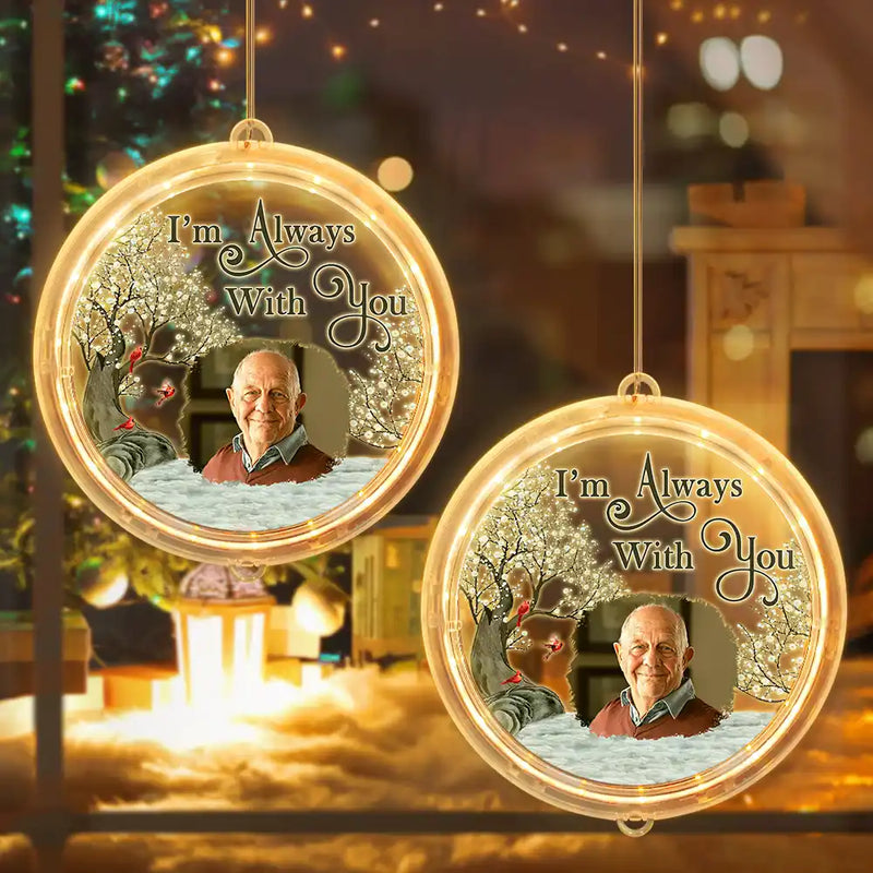 Memorial - Custom Photo Memorial Although You Cannot See Me - Personalized LED Pendant Light