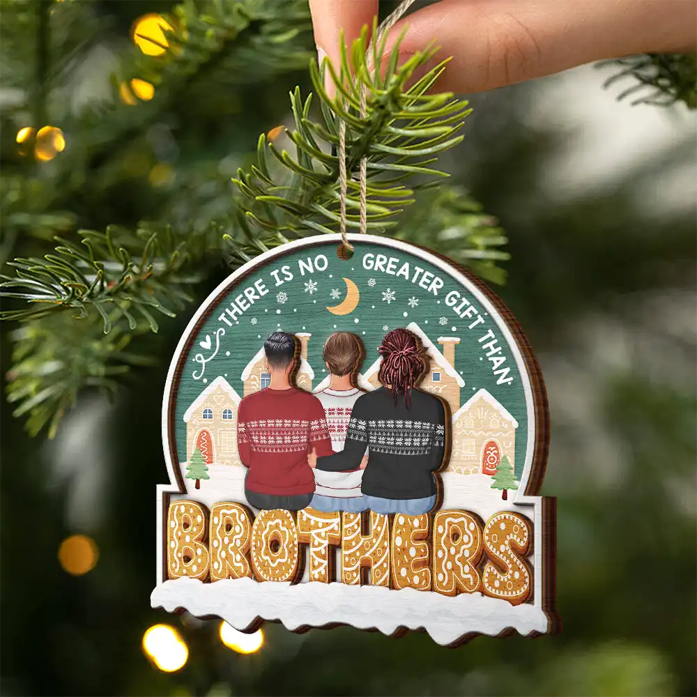 Family - There Is No Greater Gift Than Sisters Family Besties - Personalized 2-Layered Wooden Ornament