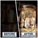 Memorial - Custom Photo Memorial A Limb Has Fallen From The Family Tree - Personalized Mason Jar Light