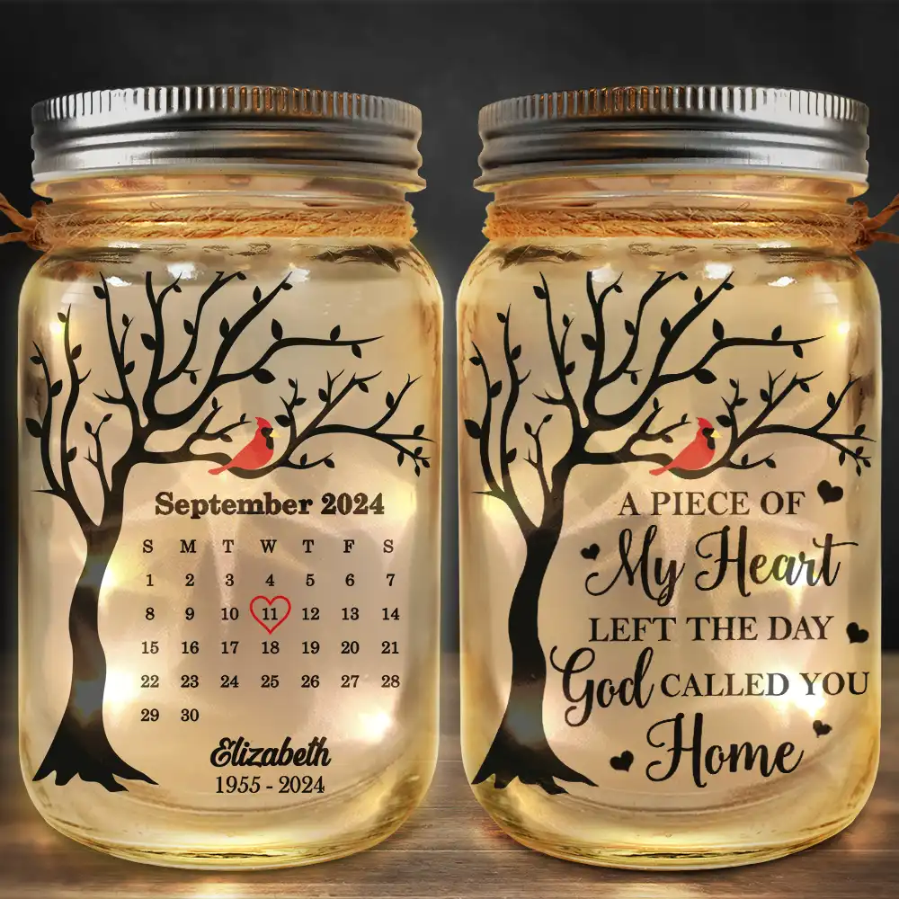 Memorial - Calendar Memorial A Limb Has Fallen From The Family Tree - Personalized Mason Jar Light