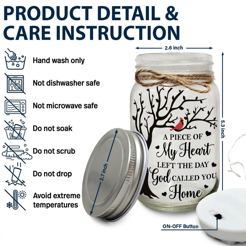 Memorial - Calendar Memorial A Limb Has Fallen From The Family Tree - Personalized Mason Jar Light