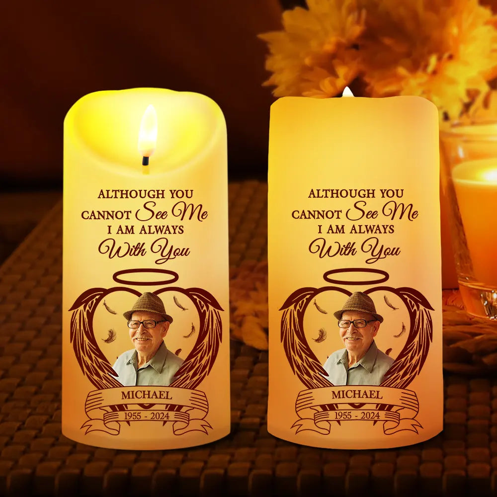 Family - Custom Photo Your Light Always Shine In My Heart - Personalized Flameless LED Candle