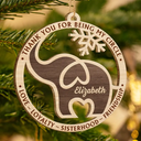 Gift For Sisters, Gift For Bestie, Gift For Women - Elephant Friendship Sisterhood Sisters Besties Keepsake - Personalized Wooden Cutout Ornament