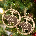 Gift For Sisters, Gift For Bestie, Gift For Women - Elephant Friendship Sisterhood Sisters Besties Keepsake - Personalized Wooden Cutout Ornament