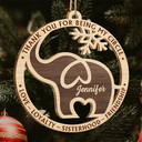 Gift For Sisters, Gift For Bestie, Gift For Women - Elephant Friendship Sisterhood Sisters Besties Keepsake - Personalized Wooden Cutout Ornament