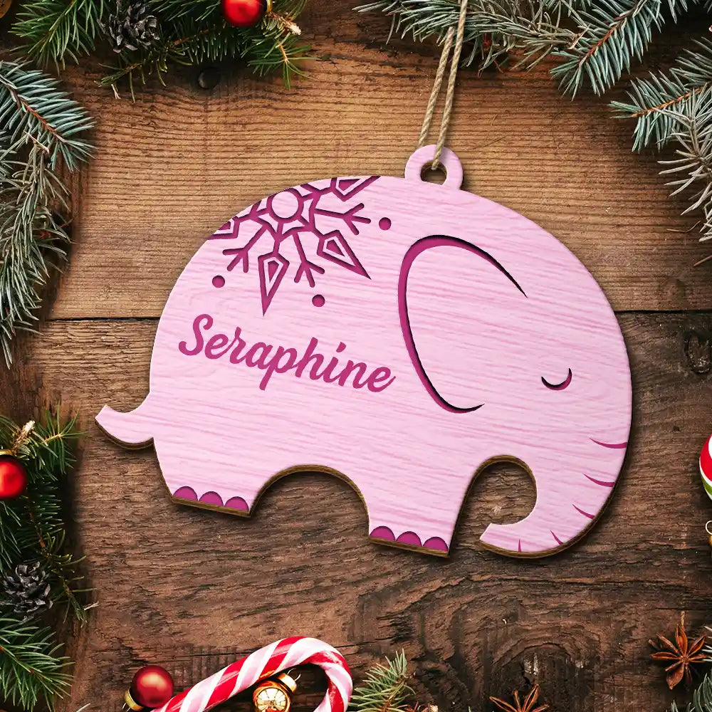 Elephant Sisterhood Sister Bestie Thank You - Personalized Wooden Ornament Print 2 Sides