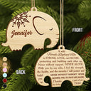 Gift For Sisters, Gift For Bestie, Gift For Women - Elephant Sisterhood Sister Bestie Thank You - Personalized Wooden Ornament Print 2 Sides
