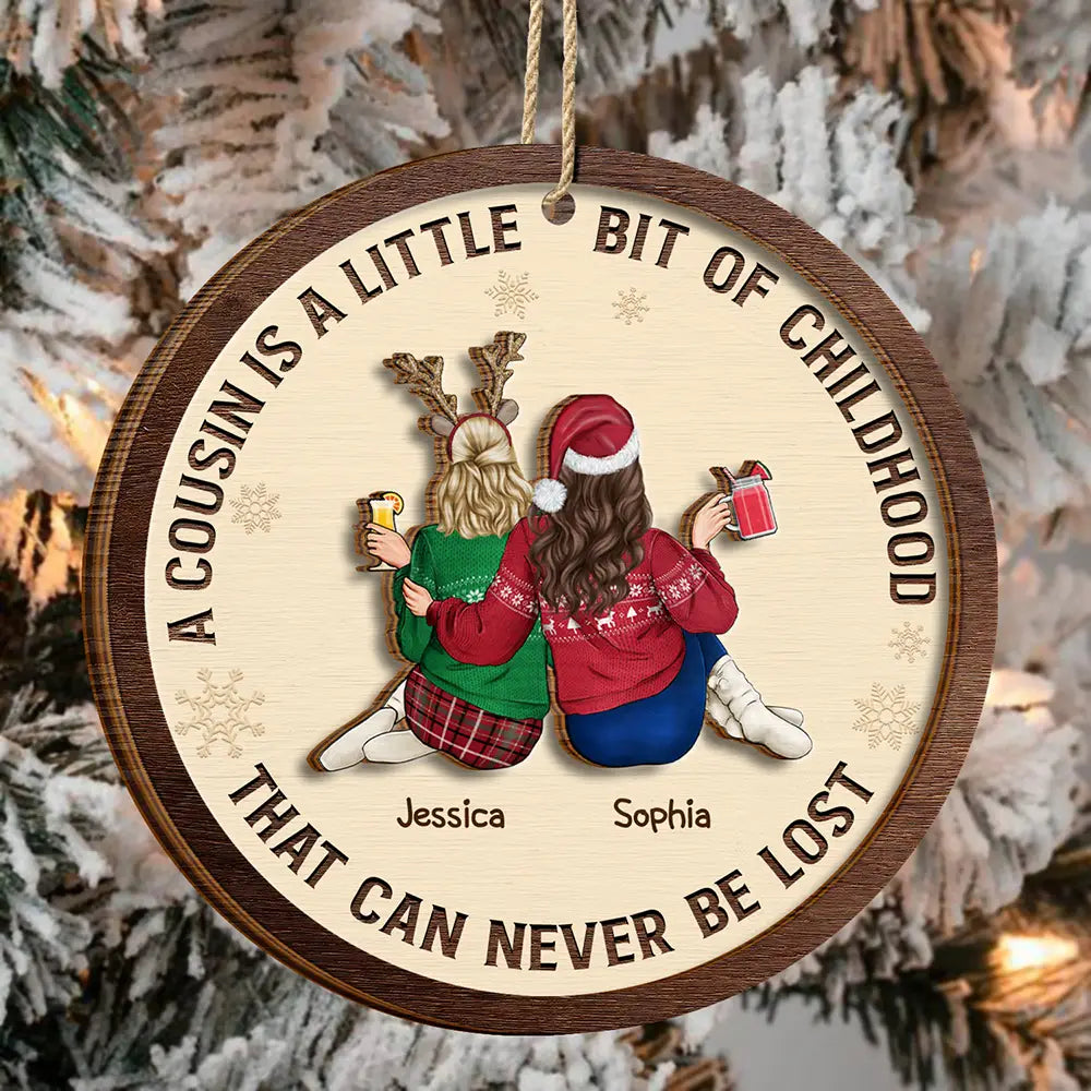 A Cousin Is A Little Bit Of Childhood - Personalized 2-Layered Wooden ...